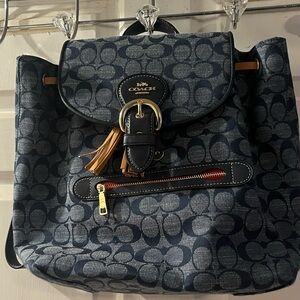 Coach Navy Patterned Women's Backpack